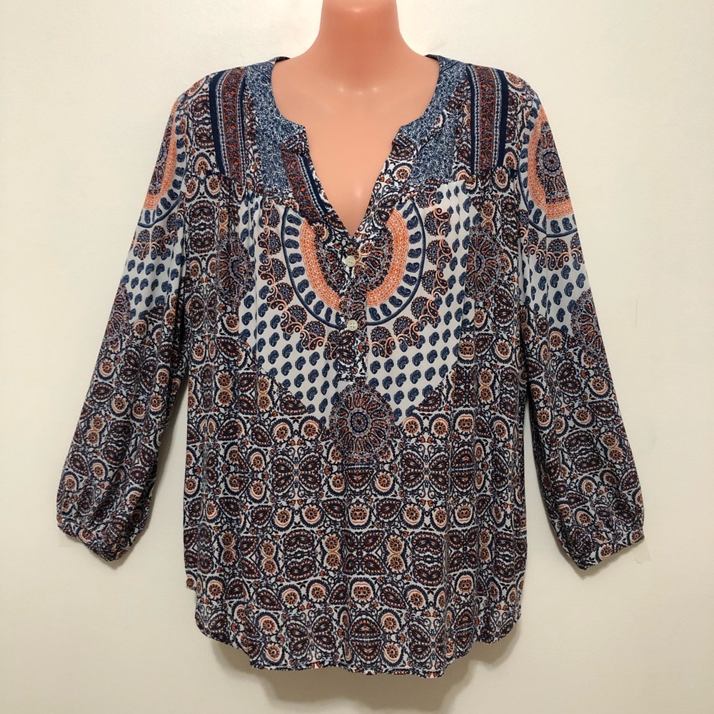 The Impeccable Pig Long Sleeve Mosaic Print Top